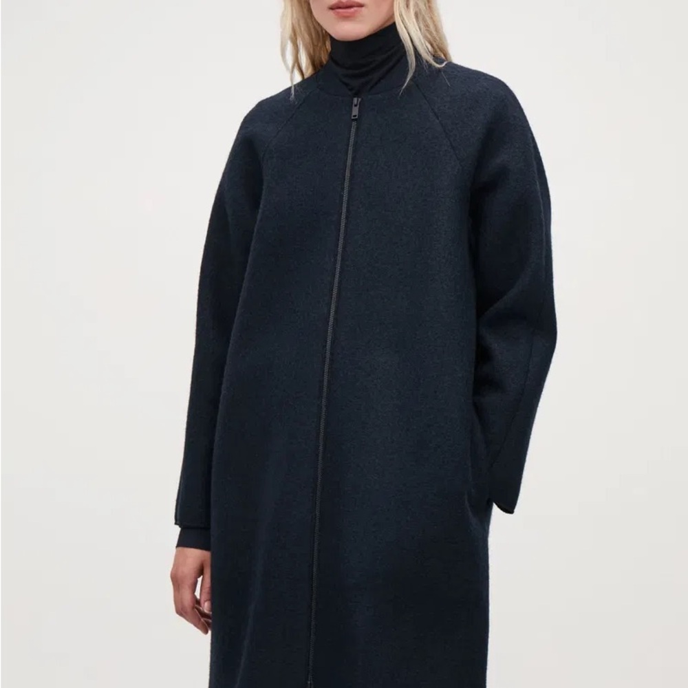 COS Pure Wool Cocoon Coat - Zip-Up